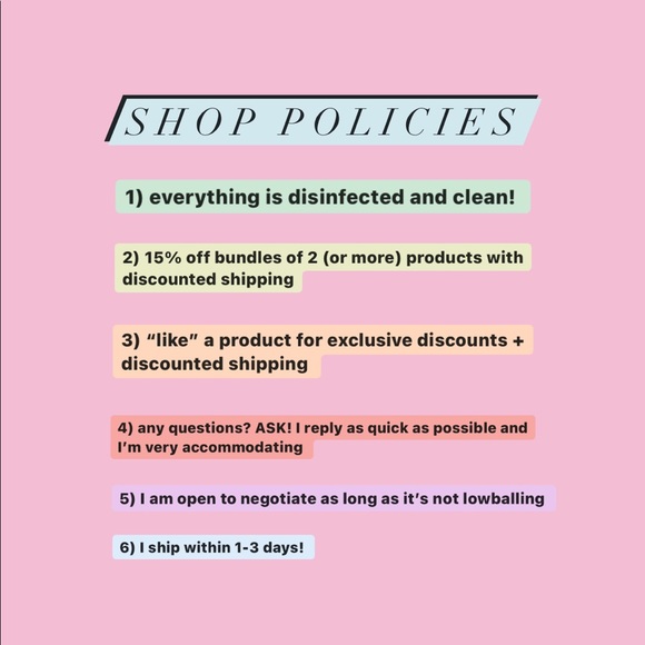 SHOP POLICIES - Picture 1 of 1